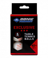 Мячи для наст/тенниса Donic-Schildkrot Exclusive 3***, пластик, 6 шт,