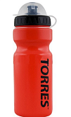 Бутылка для воды TORRES 550 мл,мягкий пластик, красная, черная крышка с колпачком
