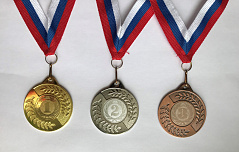 Комплект медалей Кушерка 50 мм с ленточкой триколор