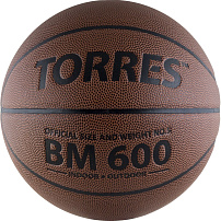 Мяч баскетбольный TORRES BM600, р. 7, ПУ, нейлон корд, бут. камера